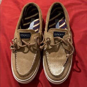 Sperry Tan Suede Boat Shoes